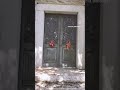 Stunning Mausoleum doors with Red Holiday ribbons on each door