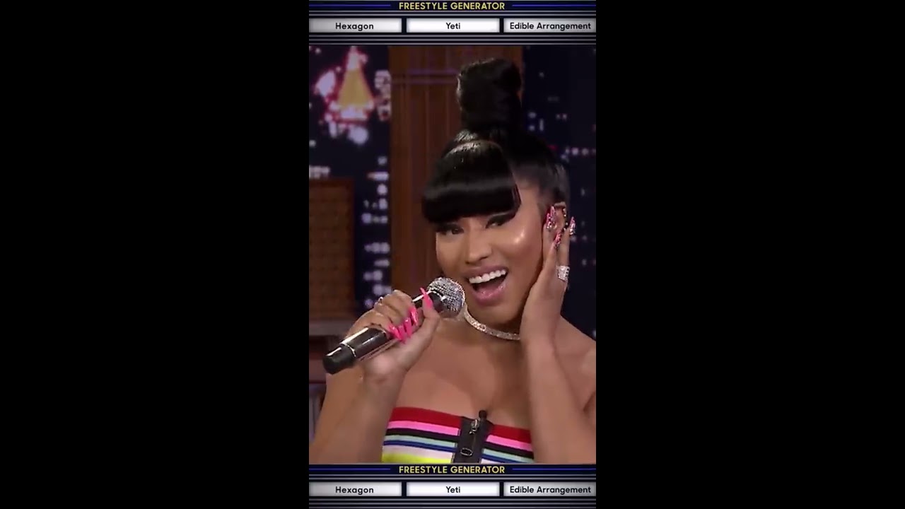 Nicki Minaj Incorporates 3 Random Words Into A Rap On The Spot In Wheel Of Freestyle Shorts