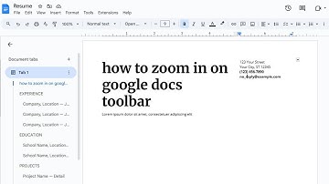 how to zoom in on google docs toolbar