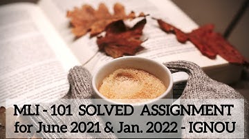 MLI - 101 Solved Assignment.