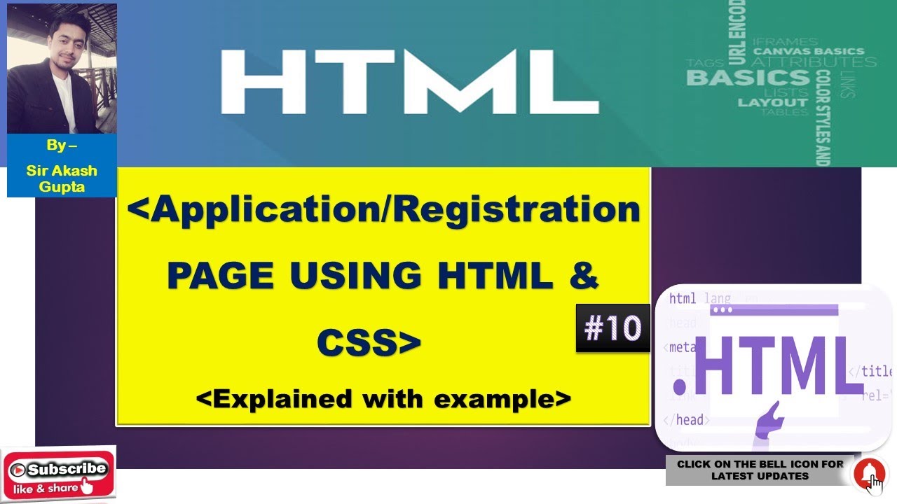Registration/Application Form Using HTML & CSS | Lecture- 11 | HTML ...