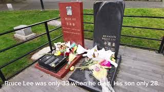 We visited Bruce Lee and his son Brandon Lee's graves. It was very touching. #brucelee #brandonlee