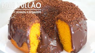 Bolo de cenoura com cobertura de brigadeiro, ganache ou chocolate