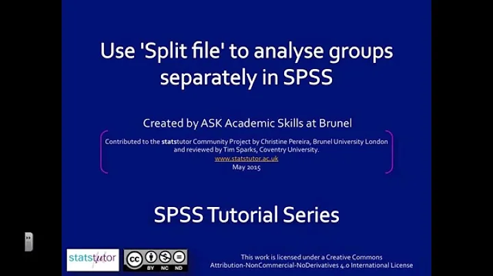 Use split file in SPSS to analyse groups separately