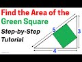 Calculate the Area of a Square in a 3-4-5 Right Triangle | Step-by-Step Explanation