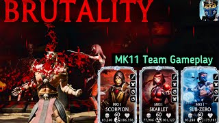 MK11 Scorpion, MK11 SKarlet & MK11 Subzero Diamond Team Faction War Gameplay | MK Mobile