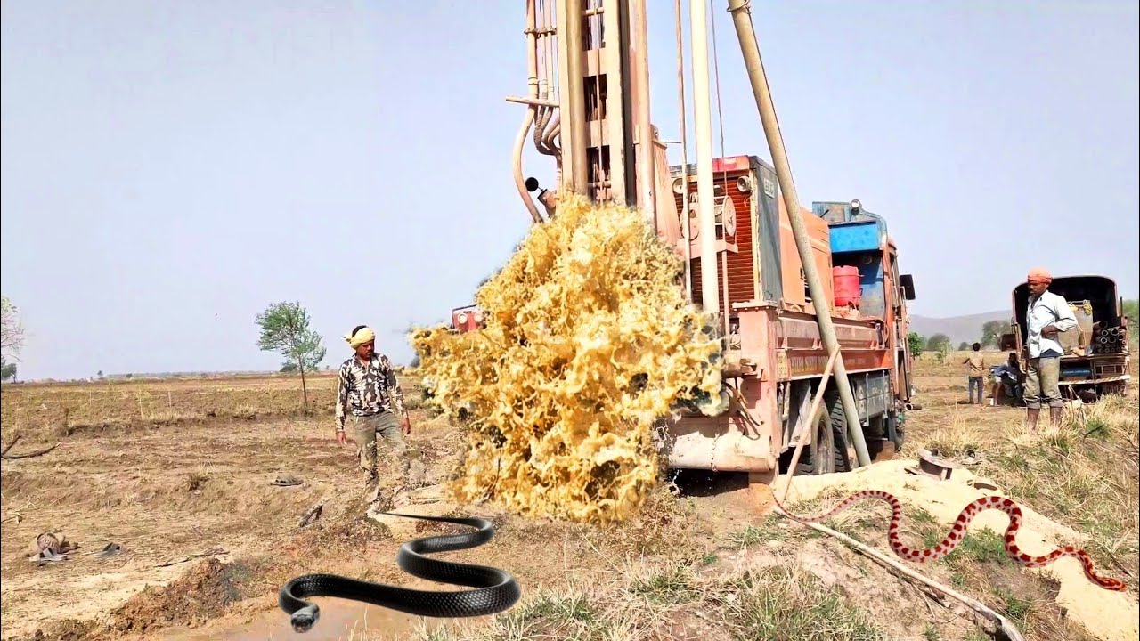 Borewell Drilling - 10 Hp water journey 250 Feet Deep Boring | Coconut water checking method