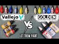 Vallejo model air vs golden acrylics high flow comparison