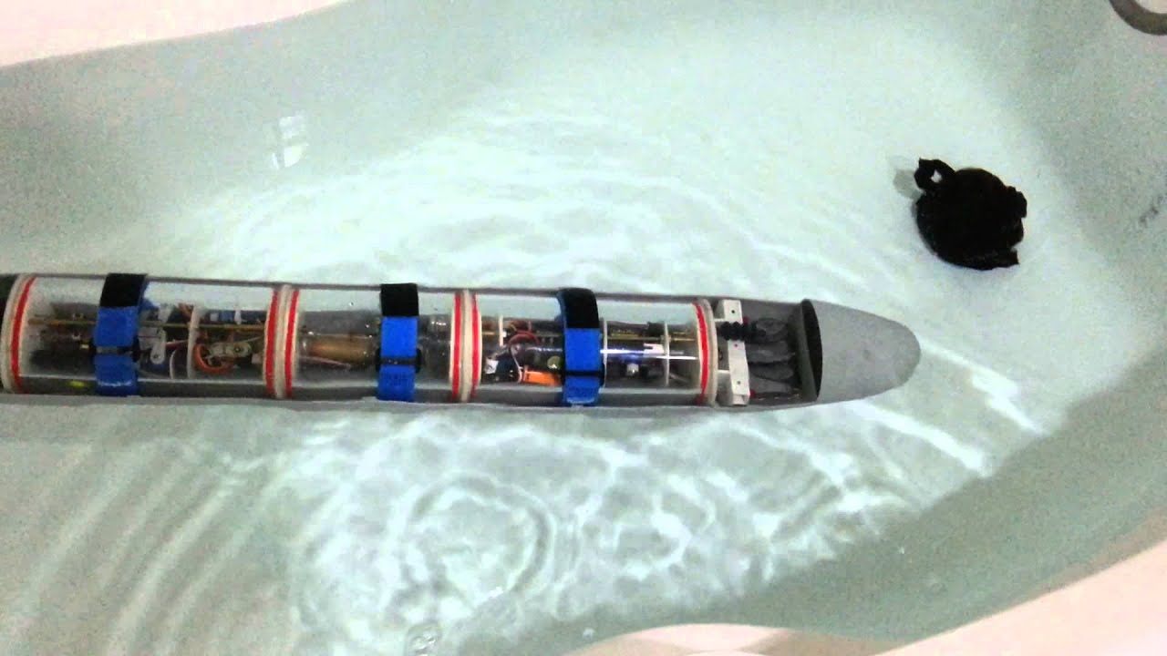 RC submarine (bow thruster and gas ballast) - YouTube