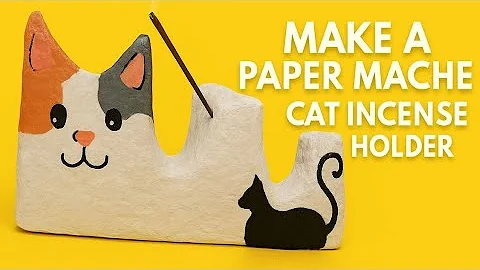 DIY Cat Incense Holder | Cute Paper Mache Craft | Handcarft tales