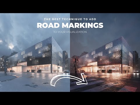 Best technique to add Road Markings to an Asphalt Material | Corona & V-Ray