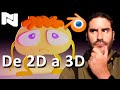 Convertir personaje de 2D a 3D en Blender  🐥 Tutorial Blender español para principiantes