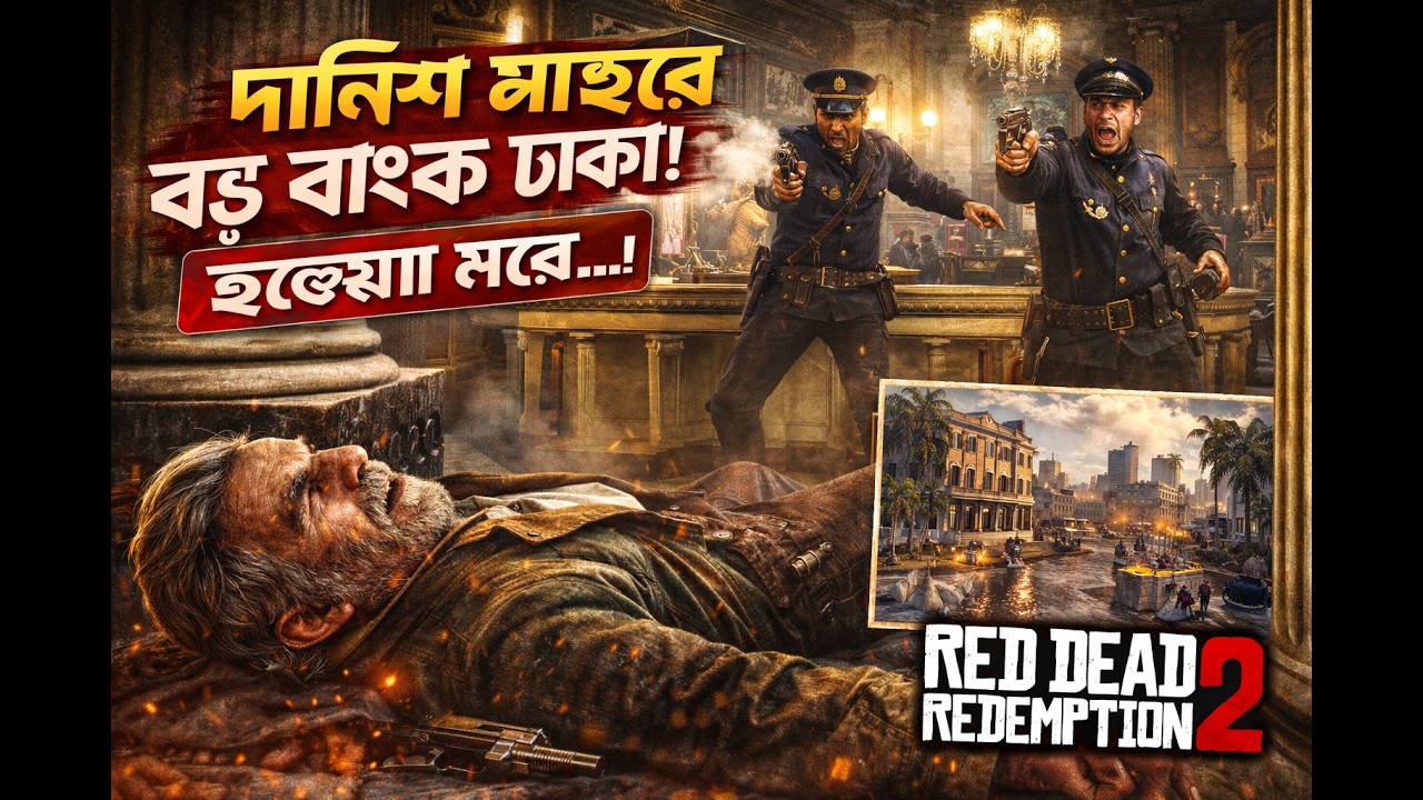 RDR2 Story Mode Bangla | Big Bank Robbery Action Scene