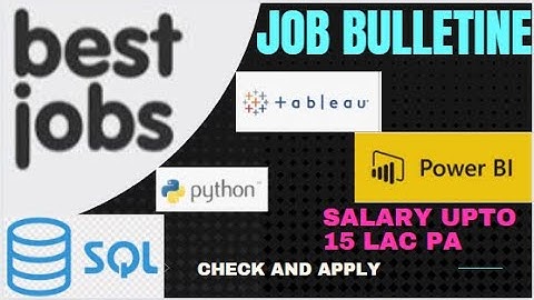 Data Analytics #Hiring  | #Power BI #Python #Tableau | #Jobs| Salary 15 Lac| Check this video  Apply