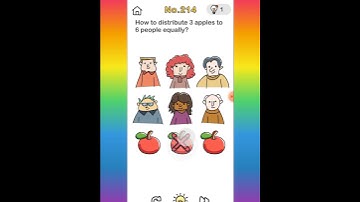 Brain Oit level 214 How to distribute 3 apples to 6 people equally