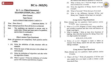 BCA 3RD SEM DATA STRUCTURE USING C AND CPP BCA N DEC 2017 | DDUGU