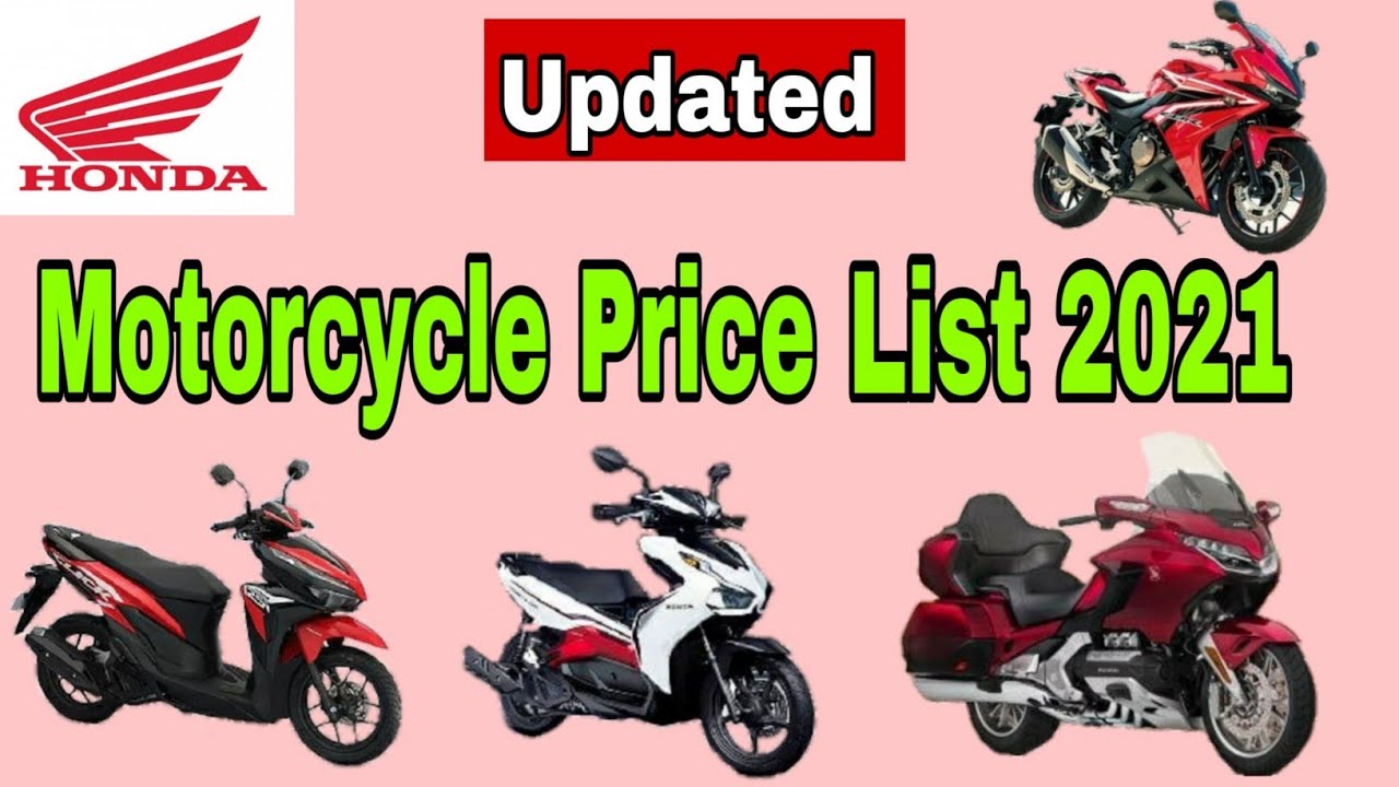 Honda Motorcycle Price List January 21 Updated Price List Youtube