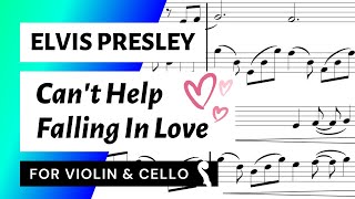 Can't Help Falling In Love for Violin/Cello String Duo (Elvis Presley) | SHEET MUSIC