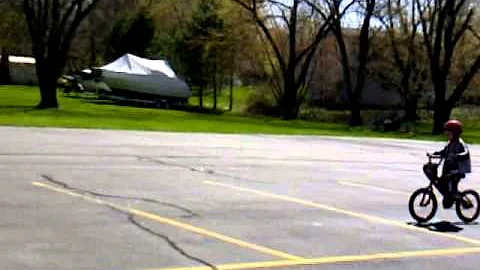Hayden riding his bike.
