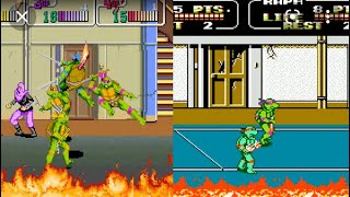 TMNT music Arcade vs NES (Fire & Downtown)