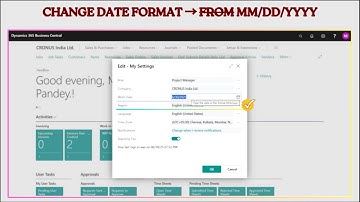 Change Date Format in Business Central #d365bc #dateformat #datepattern #region #country