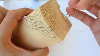 How to Draw Celtic Patterns 149 - Wood Burning an interlace to a box - Part 6 of 12 We