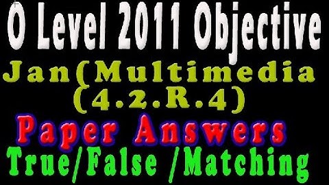 O Level Doeacc/Nielit Multimedia  Paper 2011 January Solve Question M4.2-R4 Objective Type