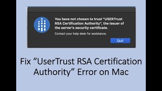 Fix “UserTrust RSA Certification Authority” Error on Mac