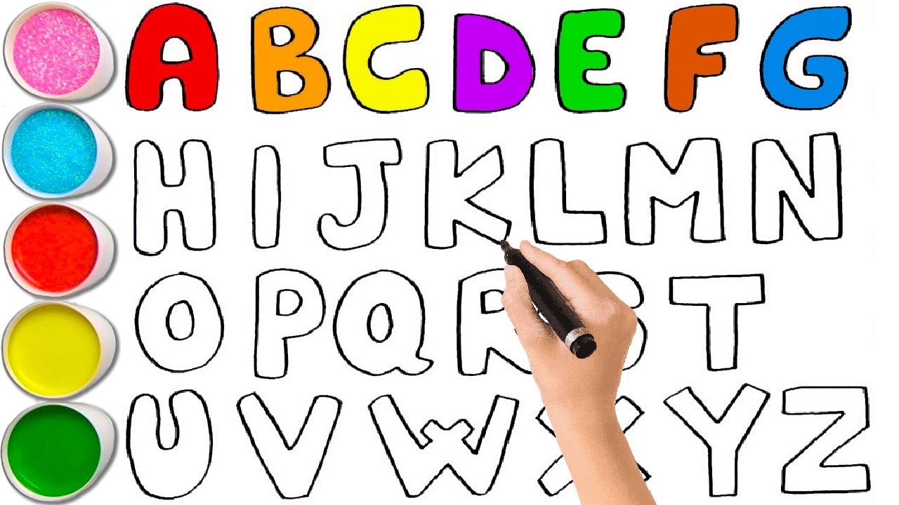 Alphabet A to Z Drawing & Coloring Write & Read Alphabet For Kids