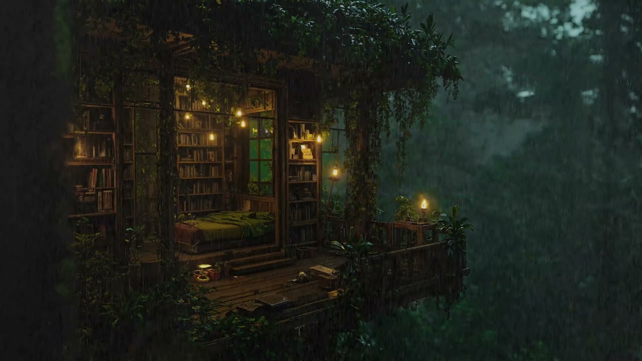 Tranquil Rain Sounds on Cozy Cabin Hidden in Nature 🌧️🌲 Deep Sleep and Relaxation Ambience