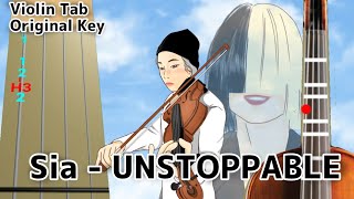 Sia - Unstoppable (Play Along Violin Tab Tutorial) Resimi