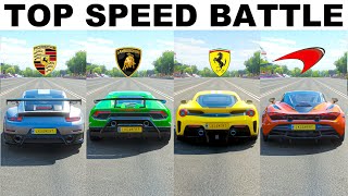 Top Speed Battle - GT2 Rs, Pista, 720s, Huracan P Forza Horizon 4