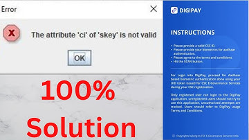 DIGIPAY Login Problem Solved 100% 2022 |The Attribute ci of Skye is not Valid | Morpho Rd Service |