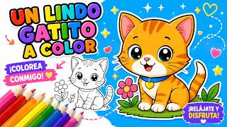 Cute Kitten Coloring Page / Relaxing Coloring Video Cute Kitten Coloring Page / Relaxing Coloring Video