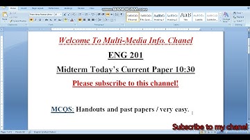 ENG 201 Midterm Today