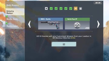 ‏Kill 10 Enemies with any Customized Weapon from your Loadout in BR Blackout Matches ( 0/10 )