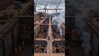 🚢 Giant Ship Construction Process 😱 | इतना बड़ा जहाज कैसे बनता है? #Shorts