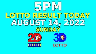 5pm Lotto Result Today August 14 2022 (Sunday)