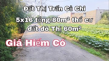 Nhà đất củ chi | giá rẻ | giới thiệu | Lô đất Thị trấn 5x16 tổng 80m² có 60m² thổ cư đất ở đô thị