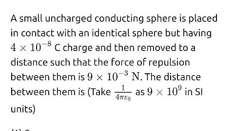 #jeemain2025 A small uncharged conducting sphere is placed in contact with an identical sphere but