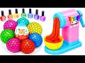 Satisfying Video l How to make Rainbow Noddles with Stress Balls &amp; Nail Polish Cutting ASMR