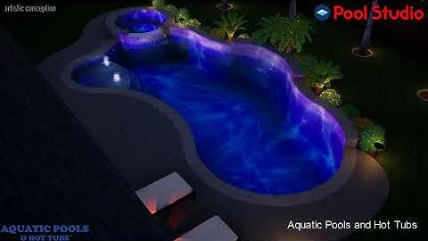 Freeform Pool Spa With Raised Beam And Water Features