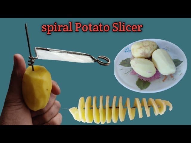 Twisted Diy Potato Wedge Cutter Stainless Steel Spiral Slicer Vegetable  Whirlwind Cut Rotate Potato Slicer Creative Plastic