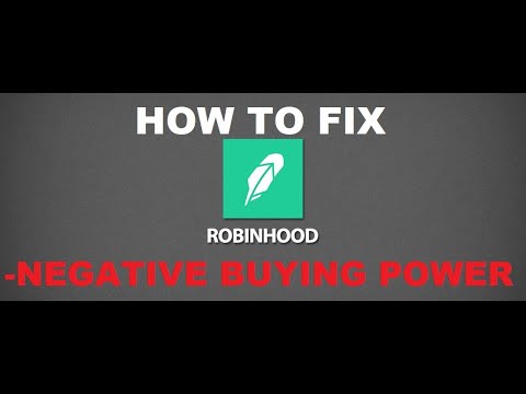 ROBINHOOD APP , NEGATIVE BUYING POWER FIX ON MARGIN ...