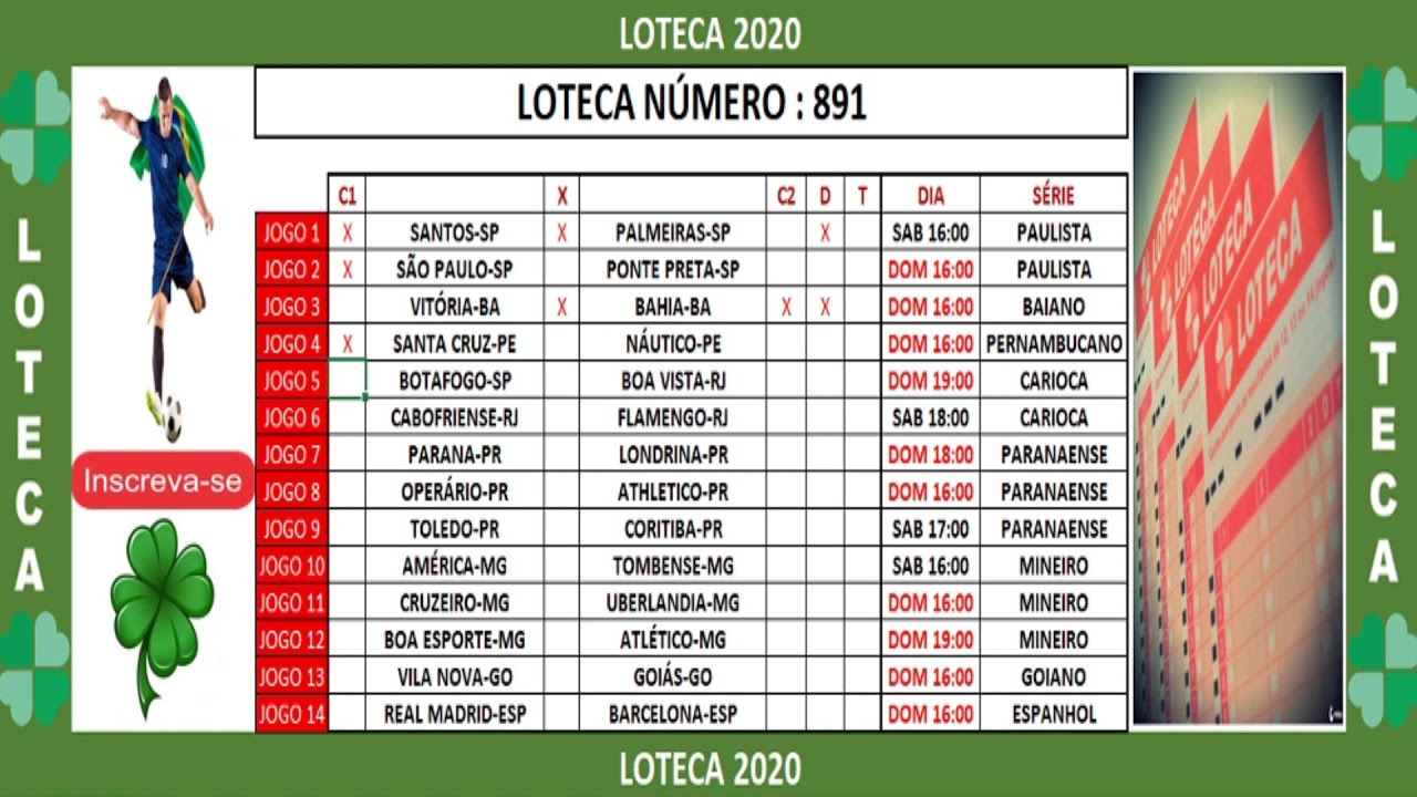 PALPITES DA LOTECA 891