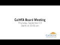 CalHFA Board Meeting - 09/13/2018