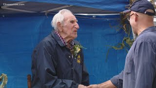 Chesapeake WWII Marine celebrates a socially distant 96th birthday parade