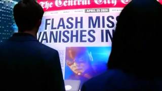 Флеш Кейтлин и Циско Читают газету из будущего. Flash 1x20.