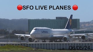 SFO LIVE 🔴 B777 Heaven and races all day . Plane Spotting live #livestream #airportlive #fyp
