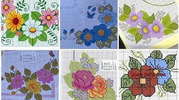 cross stitch graph flower pattern || dusuti chadar ka graph design